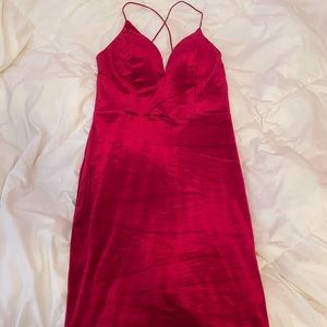 velvet red tight windsor dress
